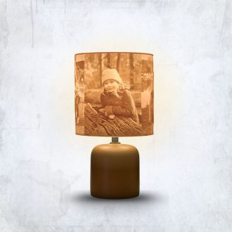   Személyre Szabott Fényképes 3D Lámpa - Egyedi Éjjeli Fény Saját Fotóval - Barna Henger nagy - Daphni