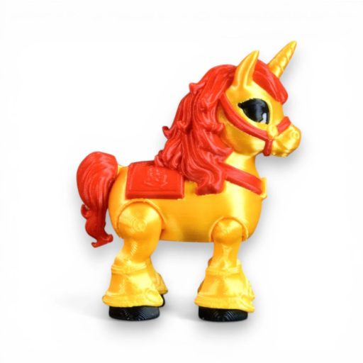 Arany Harmónia szerencsehozó unikornis figura – ázsiai ihletésű mozgatható asztaldísz