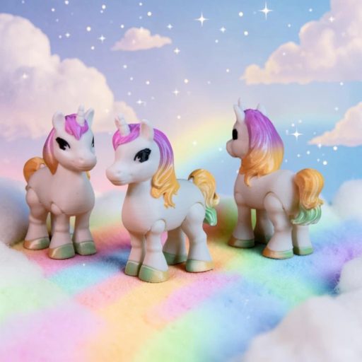 Szivárványos Varázs unikornis figura – színpompás mozgatható játszótárs