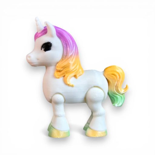 Szivárványos Varázs unikornis figura – színpompás mozgatható játszótárs