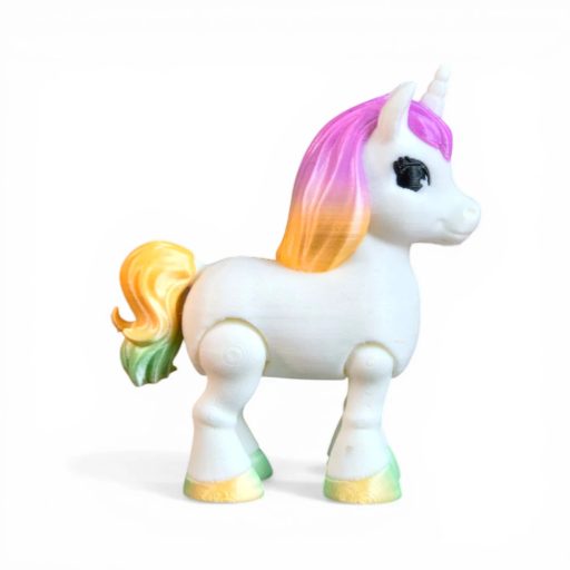 Szivárványos Varázs unikornis figura – színpompás mozgatható játszótárs