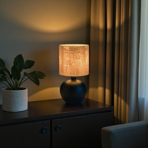 Aura fényképes lámpa - Henger fekete