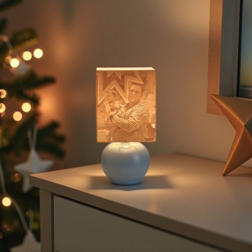 Aura fényképes lámpa - Hasáb szürke