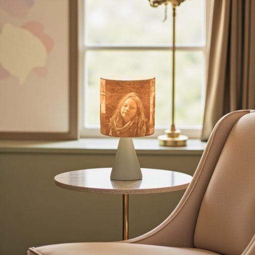 Nalani fényképes lámpa - Henger nagy Bézs