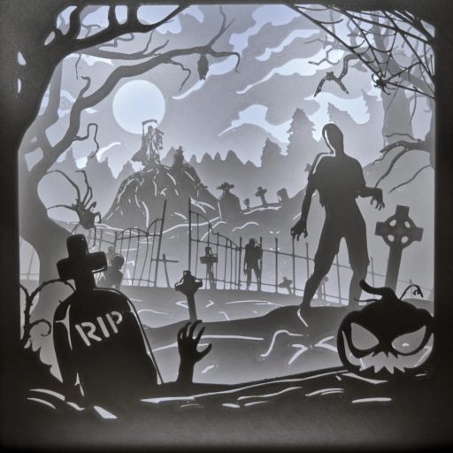 Temetői jelent - 3D világító Halloween dekor