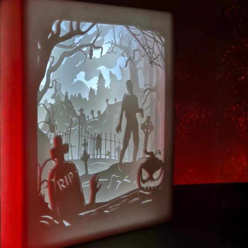 Temetői jelent - 3D világító Halloween dekor