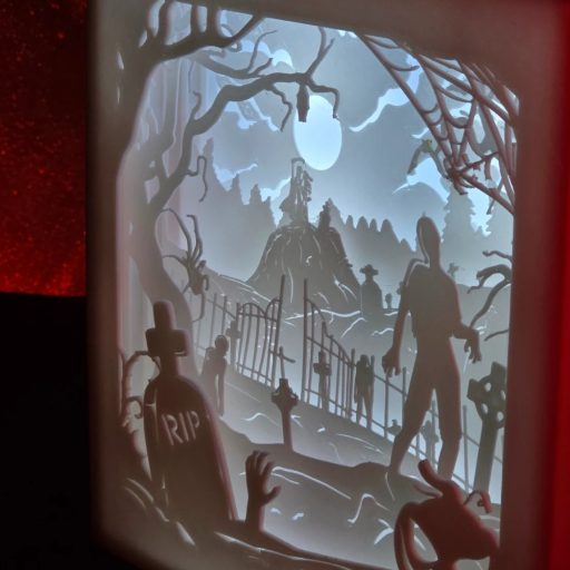 Temetői jelent - 3D világító Halloween dekor