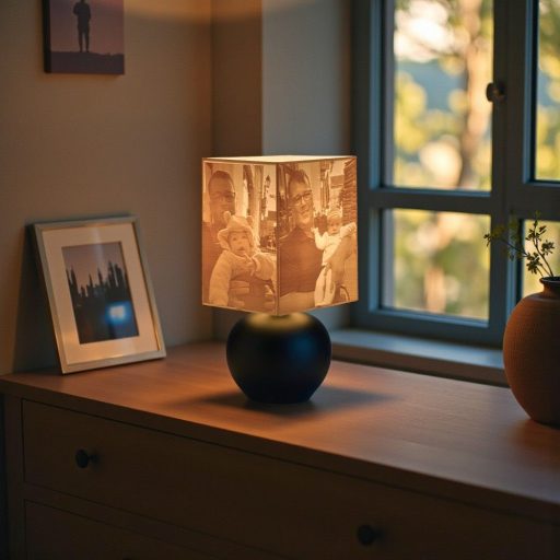 Aura fényképes lámpa - Hasáb fekete