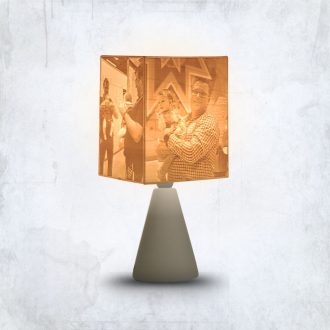 Nalani fényképes lámpa - Hasáb Szürke