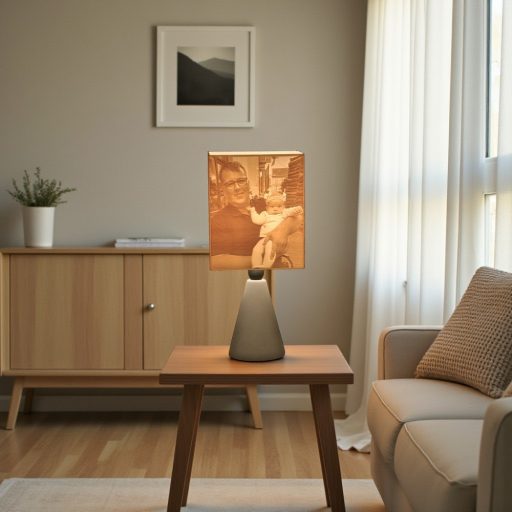 Nalani fényképes lámpa - Hasáb Szürke