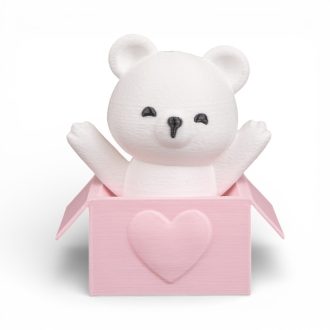 Kukucskáló Szeretet Maci Szíves Dobozban Egyedi Betűvel