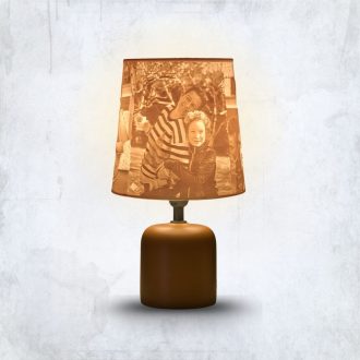   Személyre Szabott Fényképes 3D Lámpa - Egyedi Éjjeli Fény Saját Fotóval - Barna Klasszikus - Daphni