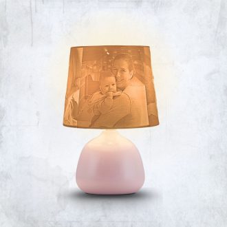   Személyre Szabott Fényképes 3D Lámpa - Egyedi Éjjeli Fény Saját Fotóval - Pink Vintage - Ellie