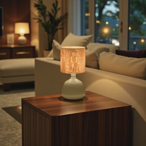 Személyre Szabott Fényképes 3D Lámpa - Egyedi Éjjeli Fény Saját Fotóval - Bézs Henger - Ellie