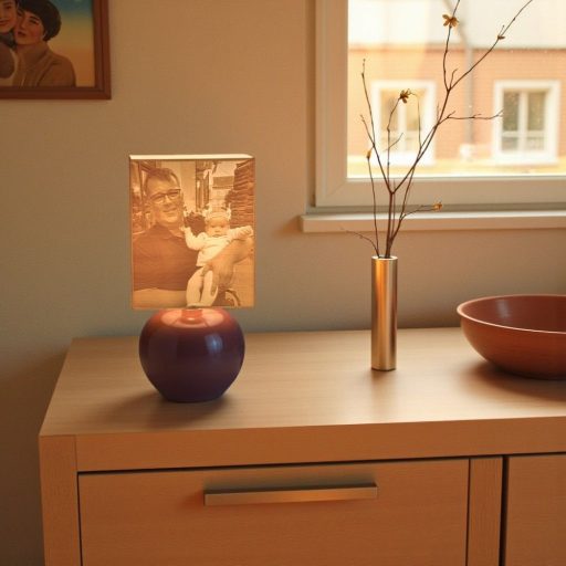 Aura fényképes lámpa - Hasáb Pink