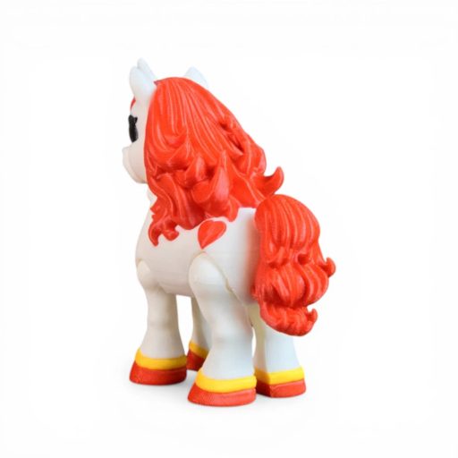 Ragyogó Szív divatos unikornis figura – mozgatható végtagokkal és szívmintával