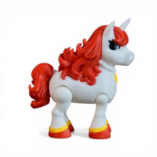 Ragyogó Szív divatos unikornis figura – mozgatható végtagokkal és szívmintával