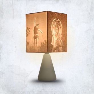 Nalani fényképes lámpa - Hasáb nagy Szürke