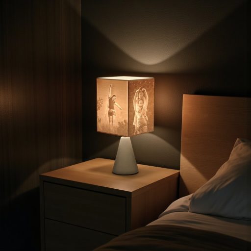 Nalani fényképes lámpa - Hasáb nagy Szürke