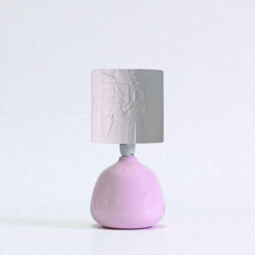 Személyre Szabott Fényképes 3D Lámpa - Egyedi Éjjeli Fény Saját Fotóval - Pink Henger - Ellie