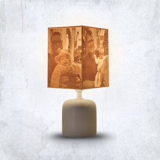   Személyre Szabott Fényképes 3D Lámpa - Egyedi Éjjeli Fény Saját Fotóval - Bézs Hasáb - Daphni