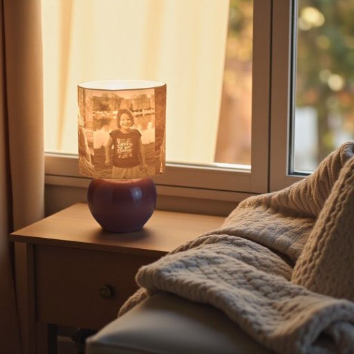 Aura fényképes lámpa - Henger nagy pink