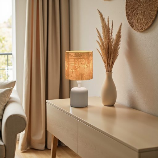 Személyre Szabott Fényképes 3D Lámpa - Egyedi Éjjeli Fény Saját Fotóval - Fehér Henger - Daphni