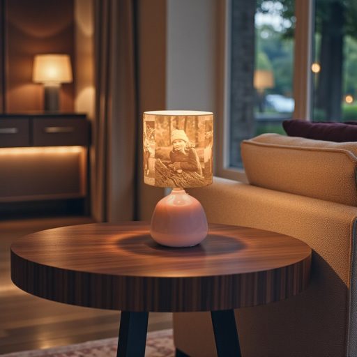 Személyre Szabott Fényképes 3D Lámpa - Egyedi Éjjeli Fény Saját Fotóval - Pink Henger nagy - Ellie