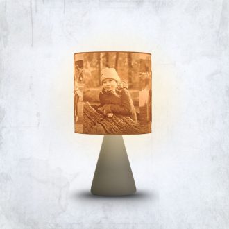 Nalani fényképes lámpa - Henger nagy Szürke