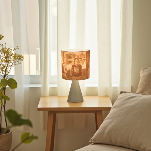 Nalani fényképes lámpa - Henger nagy Szürke