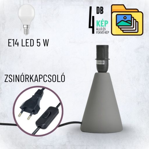 Nalani fényképes lámpa - Henger nagy Szürke